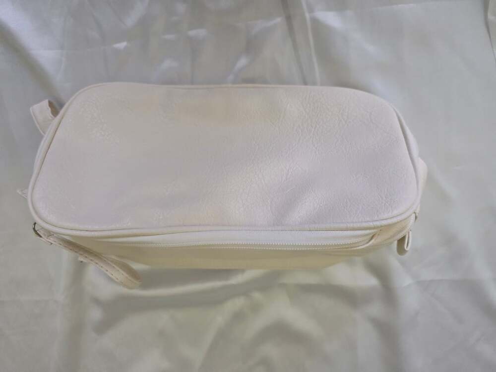 Brand New White Faux Leather Cosmetic Bag Travel Clutch
